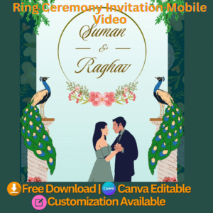 Green and Pink Illustrated Ring Ceremony Mobile Video