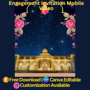 Pink Gold and Blue Engagement Invitation Mobile Video
