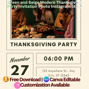 Modern Thanksgiving Party Invitation Photo Instagram Story