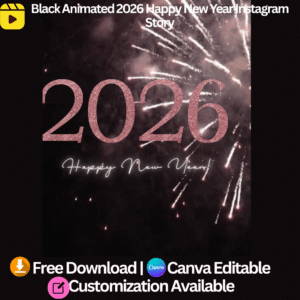 Black Animated 2026 Happy New Year Instagram Story